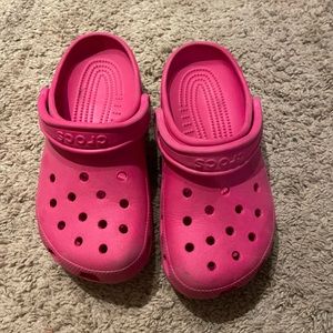 Pink crocs
